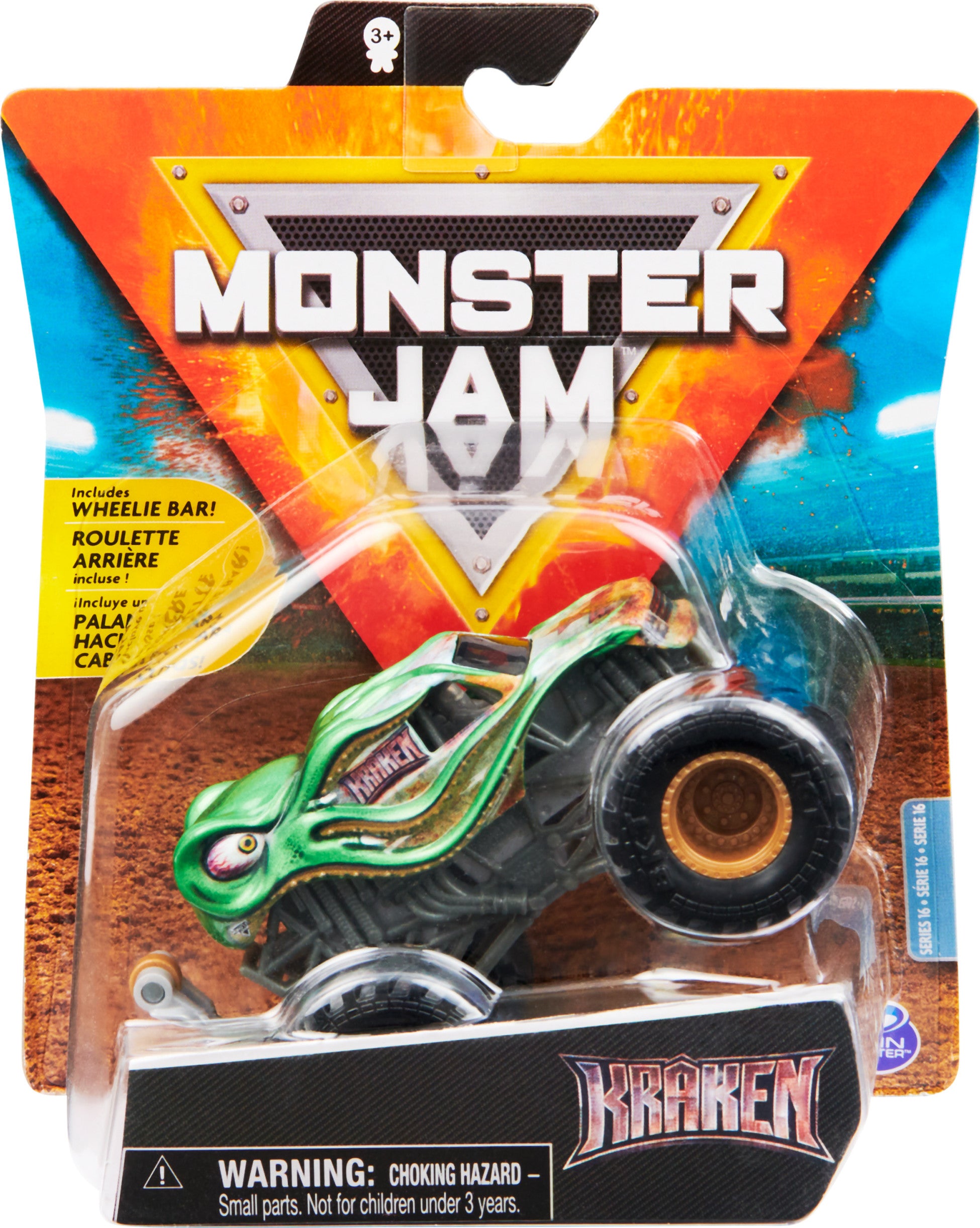 Hot Wheels Monster Trucks 1:24 Scale Vehicles, Collectible Die-Cast Metal  Toy Trucks with Giant Wheels & Stylized Chassis, Gift for Kids Ages 3 Years