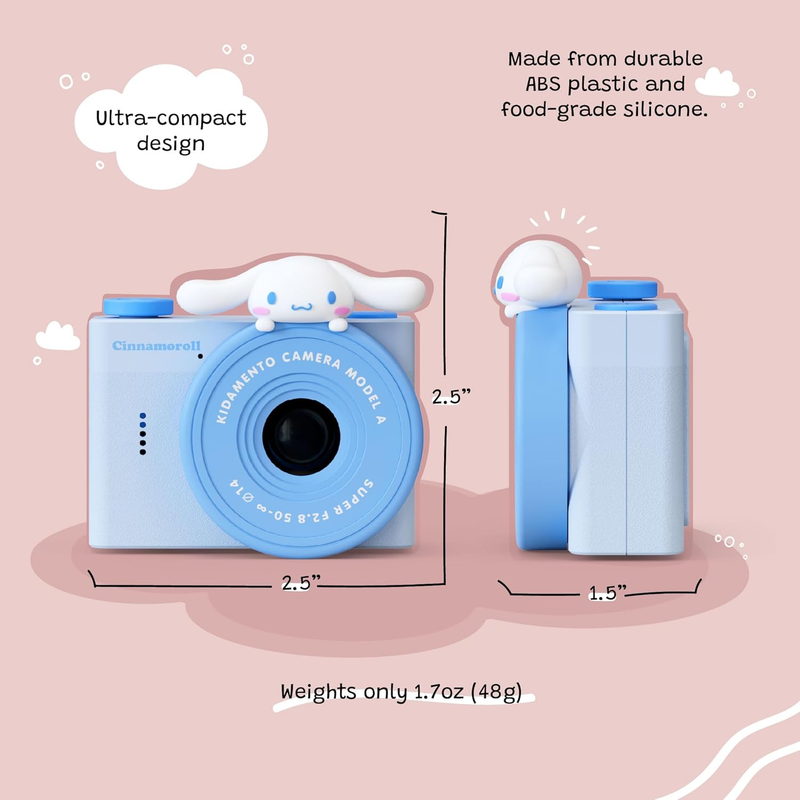 Cinnamoroll Mini Kidamento Kids Digital Camera & Video Camcorder, 32GB Memory Card, Momento Book - Model A Cinnamoroll
