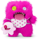 Fuggler Mini Rascals 9-inch Assortment Series 1 (Double Trouble) (Oogah Boogah (Pink - Long Pile) by ZURU, Funny Ugly Monster Plush Toy