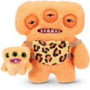 Fuggler Mini Rascals 9-inch Assortment Series 1 (Double Trouble) (Alien (Orange - Teddy) by ZURU, Funny Ugly Monster Plush Toy