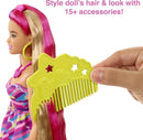 Barbie Totally Hair Flower-Themed Doll, Curvy, 8.5 inch Fantasy Hair, Dress, 15 Accessories, 3 & Up