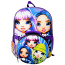 Rainbow High Backpack 16" w/ Detachable Insulated Round Lunch Bag Jade Violet