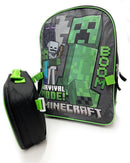 Bioworld Minecraft Backpack With Lunch Box For Boys
