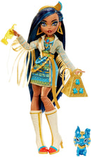 Monster High Doll, Cleo De Nile with Pet Dog, Blue Streaked Hair