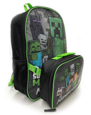 Bioworld Minecraft Backpack With Lunch Box For Boys