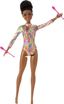 Barbie Career Rhythmic Gymnast Brunette Doll (12-in/3040-cm), Leotard and Accessories