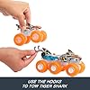 Hot Wheels Monster Trucks Toy Truck & Big Rig Multipack, 1:64 Scale Mega-Wrex & Tiger Shark with Big Rigs in Matching Power Smashers Deco