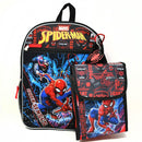 Spiderman 16" Backpack 4pc Set with Lunch Kit, Key Chain & Carabiner