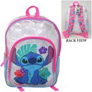Disney Stitch Transparent Backpack Clear 16" Girls School Bag