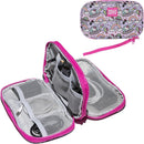 Bioworld Hello Kitty Flying Saucer Print 4" Pink & Purple Tech Cable Organizer Travel Case