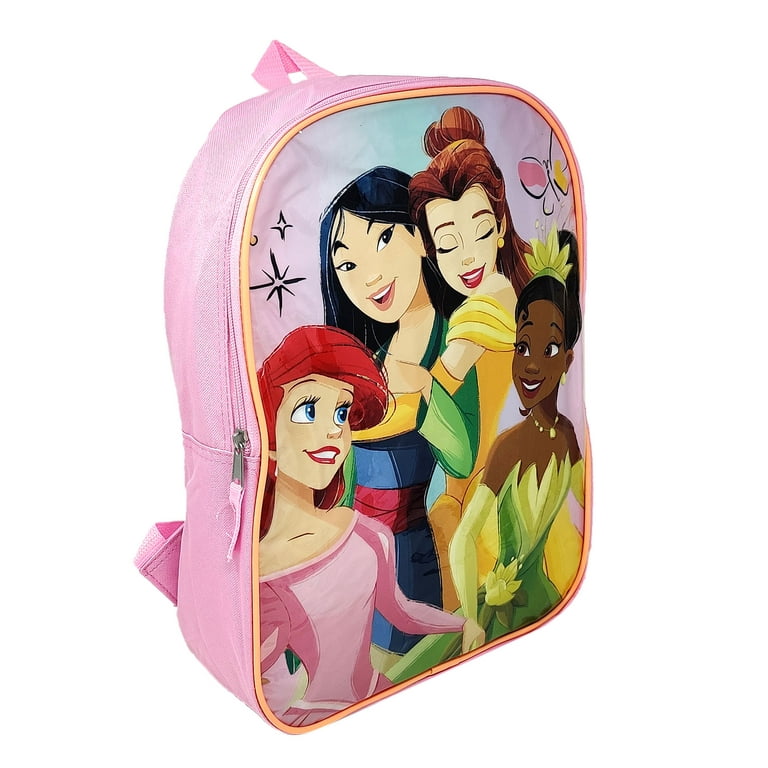 Disney Princesses 15 Backpack Ariel Belle Mulan Tiana Smiles