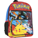 Pokemon 5pc 16" Backpack Set Keychain, Utility Case, 2 Zipper pouches