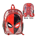 Spiderman 16" Clear Backpack for Kids Transparent Bag with 2 Side Mesh Pockets