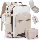 LOVEVOOK 40L Travel Backpack for Women & Men, Airline Approved Carry On Luggage with 3 Packing Cubes, TSA Overnight Bags, Waterproof Personal Item Bag, Khaki