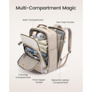 LOVEVOOK 40L Travel Backpack for Women & Men, Airline Approved Carry On Luggage with 3 Packing Cubes, TSA Overnight Bags, Waterproof Personal Item Bag, Khaki