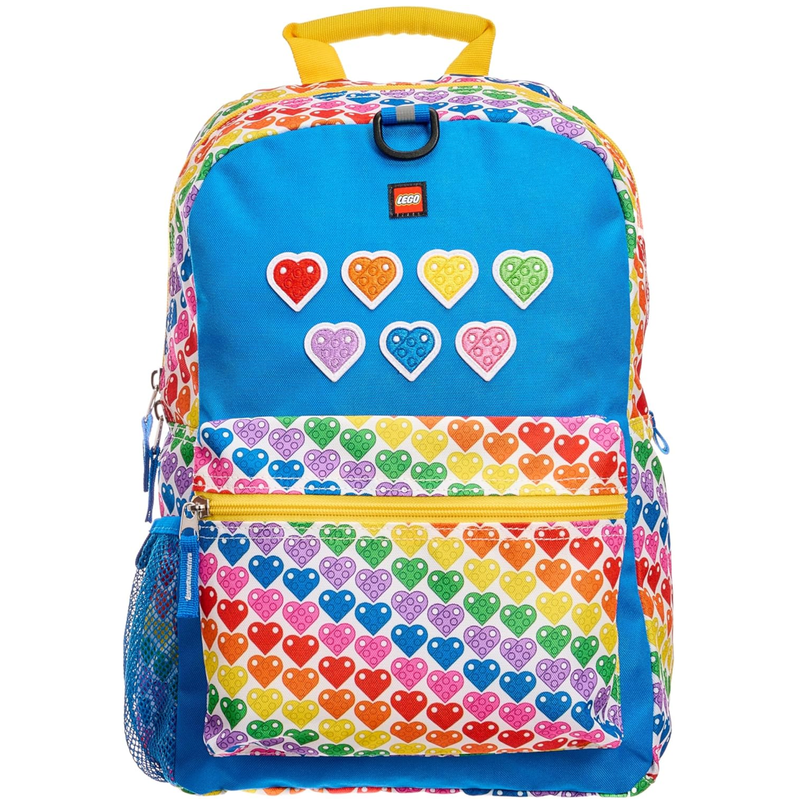 LEGO Rainbow Hearts Kids School Backpack, for Travel, On-the-Go, Back to School, with Adjustable Padded Straps