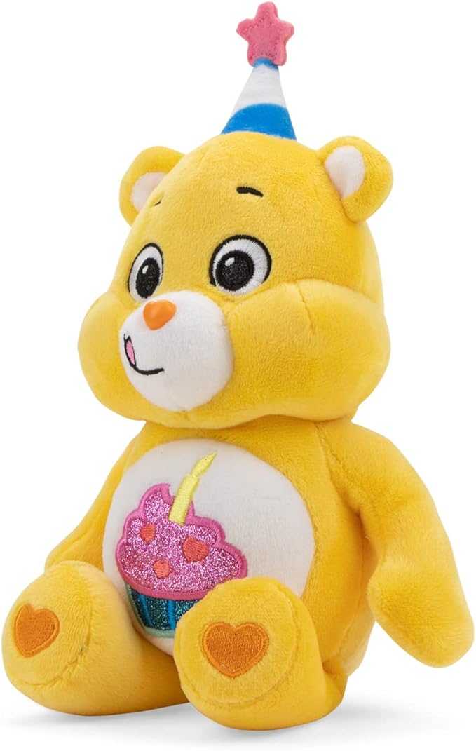 Care Bears 9" Bean Plush (Glitter Belly) - Birthday Bear - Soft Huggable Material!, Small