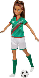 Barbie Careers Fashion Doll & Accessory, Soccer Player with Brunette Ponytail,