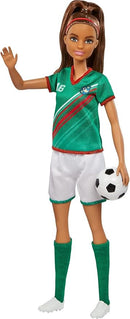 Barbie Careers Fashion Doll & Accessory, Soccer Player with Brunette Ponytail,