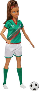 Barbie Careers Fashion Doll & Accessory, Soccer Player with Brunette Ponytail,