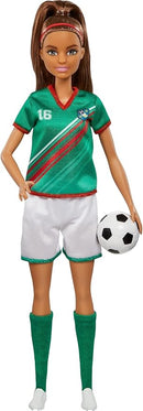 Barbie Careers Fashion Doll & Accessory, Soccer Player with Brunette Ponytail,