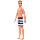 Barbie Ken Beach Doll Wearing Striped Swimsuit, for Kids 3 to 7 Years Old