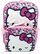 Hello Kitty Kid's Licensed 15" Backpack With Lunch Box Combo Set (Hello Kitty)