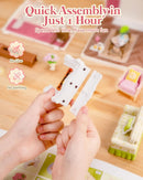 Rolife Holiday Tea Time Super Creator Kits, Tiny House Building Blocks for Little Dolls, DIY Plastic Model Building Kits