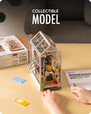Rolife DIY Book Nook Kit Garden House, DIY Miniature Booknook Kit 3D Creative Decorative Bookend Bookshelf Insert