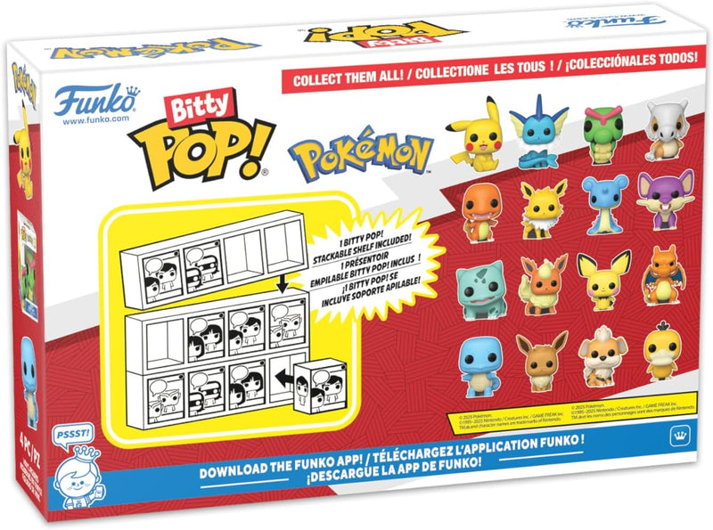 Funko Pop! Bitty: Pokemon - Squirtle, Eevee, Growlithe, and Psyduck - 0.9 Inch (2.2 Cm) Collectable