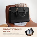 LOVEVOOK Laptop Leather Messenger Work Bag for Women, Waterproof Business Teacher Bag, Large Computer Laptop Bag, Black