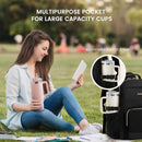 LOVEVOOK Laptop Backpack for Women with Giant Tumbler Holder Pocket, Waterproof Travel Computer Laptop Bag, Black