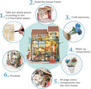 Rolife DIY Miniature Doll House Kit with Furniture for Children Adult Wooden Kits Toy (Emily's Flower Shop)