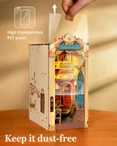 Rolife Romantic Venice DIY Book Nook Kits for Adults 3D Wooden Puzzle-Bookshelf Insert Booknook-Miniature Kit
