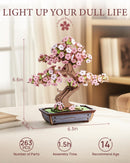 Rolife 3D Wooden Puzzle Flower for Adults, DIY Sakura Bonsai Tree Plants for Home Table Decor, Creative Cherry Blossom