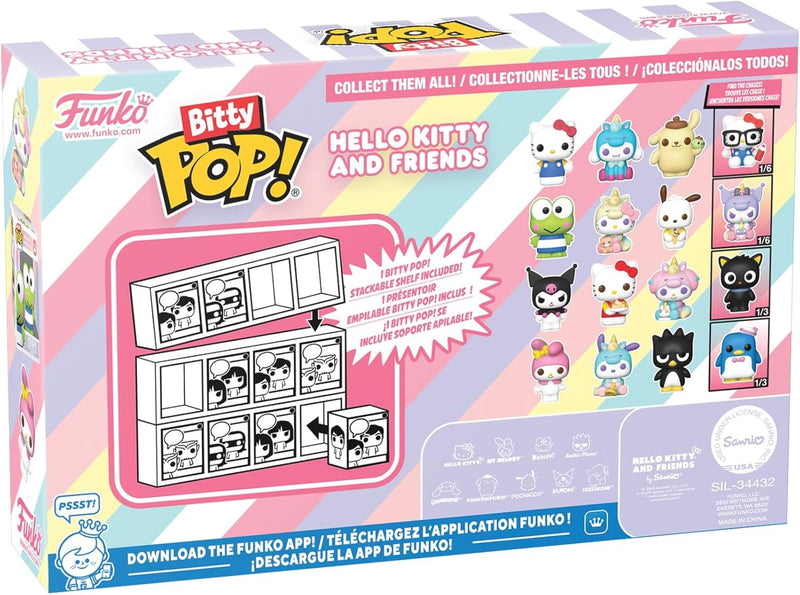Funko Pop! Bitty: Sanrio - My Melody, Pochacco (Unicorn Party), Badtz-Maru, and Chase Mini Figure - 0.9 Inch (2.2 Cm)