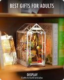 Rolife DIY Book Nook Kit Garden House, DIY Miniature Booknook Kit 3D Creative Decorative Bookend Bookshelf Insert