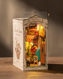 Rolife Floral Corner DIY Book Nook Kits for Adults, Miniature Dollhouse Booknook Kit, 3D Wooden Puzzle with LED