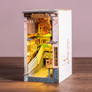Rolife DIY Book Nook Kit Sakura Densya, DIY Miniature Booknook Kit Creative Decorative Bookend Bookshelf Insert
