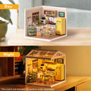 Rolife Happy Meals Kitchen DIY Miniature Plastic House Building Set Toys Playset with LED Suitable for Mini Figures
