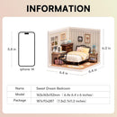 Rolife Sweet Dream Bedroom DIY Miniature House Kit Mini Dollhouse Building Toy Set Plastic Tiny Room Making Kit