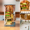 Rolife DIY Book Nook Kit Sakura Densya, DIY Miniature Booknook Kit Creative Decorative Bookend Bookshelf Insert