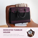 LOVEVOOK Laptop Leather Messenger Work Bag for Women, Waterproof Business Teacher Bag, Large Computer Laptop Bag, Purple