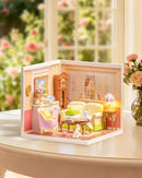 Rolife Holiday Tea Time Super Creator Kits, Tiny House Building Blocks for Little Dolls, DIY Plastic Model Building Kits