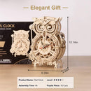 ROKR 3D Wooden Puzzles for Adults Owl Clock - Mechanical Model Building Kit DIY Hobbies for Men Women 161pcs