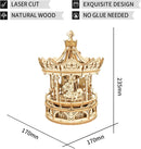 ROKR 3D Wooden Puzzles Music Box - DIY Model Building Kit Mechanical Merry-go-Round Exquisite Display Gifts =