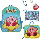 Kirby 5-Piece Set: 16” Backpack, Lunchbox, Utility Case, Rubber Keychain, and Carabiner