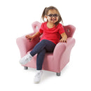 Melissa & Doug Child's Crown Armchair, Pink Faux Leather Children's Furniture (Armchair for Kids, Sturdy Construction, 17.5" H x 18.3" W x 23" L)