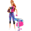 Barbie Fitness Doll, Red-Haired, with Puppy and 9 Accessories, Including Yoga Mat with Strap, Hula Hoop and Weights, Gift for Kids 3 to 7 Years Old