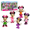 Just Play Disney Junior Minnie Mouse 3 inch Tall Collectible Figure Set, 5 Piece Set Includes Tennis, Hula, Candy Maker, Popstar, and Ballerina Outfits, Kids Toys for Ages 3 up
